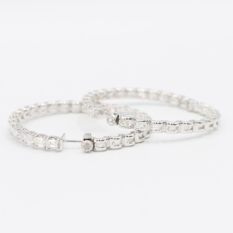 Emilio Jewelry, boucles d'oreilles en diamants taille émeraude de 16,26 carats Unisexe en vente