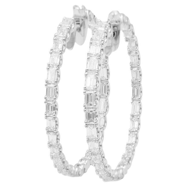 Emilio Jewelry, boucles d'oreilles en diamants taille émeraude de 16,26 carats