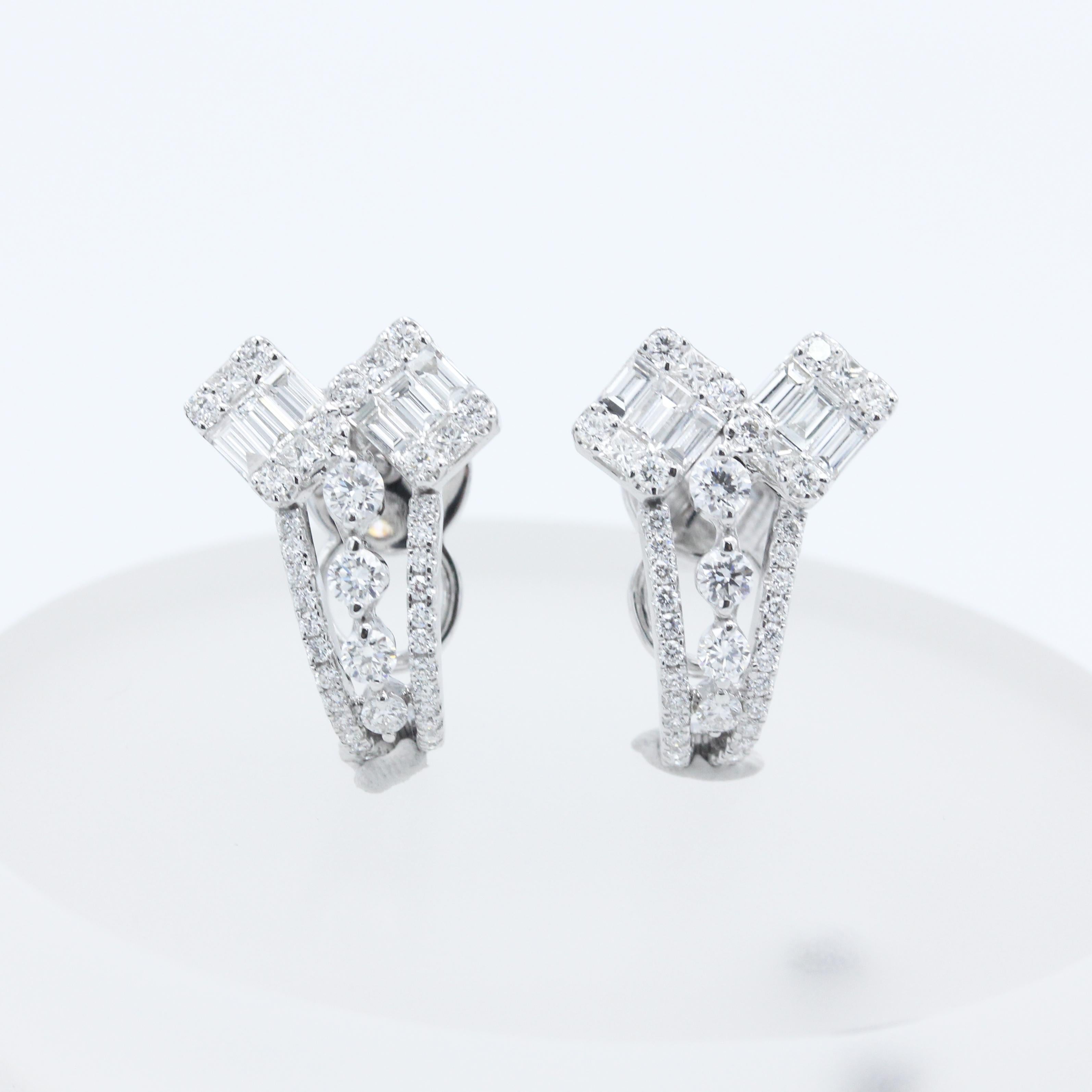 Emilio Jewelry, clous d'oreilles en goutte en diamants de 1,87 carat Unisexe en vente