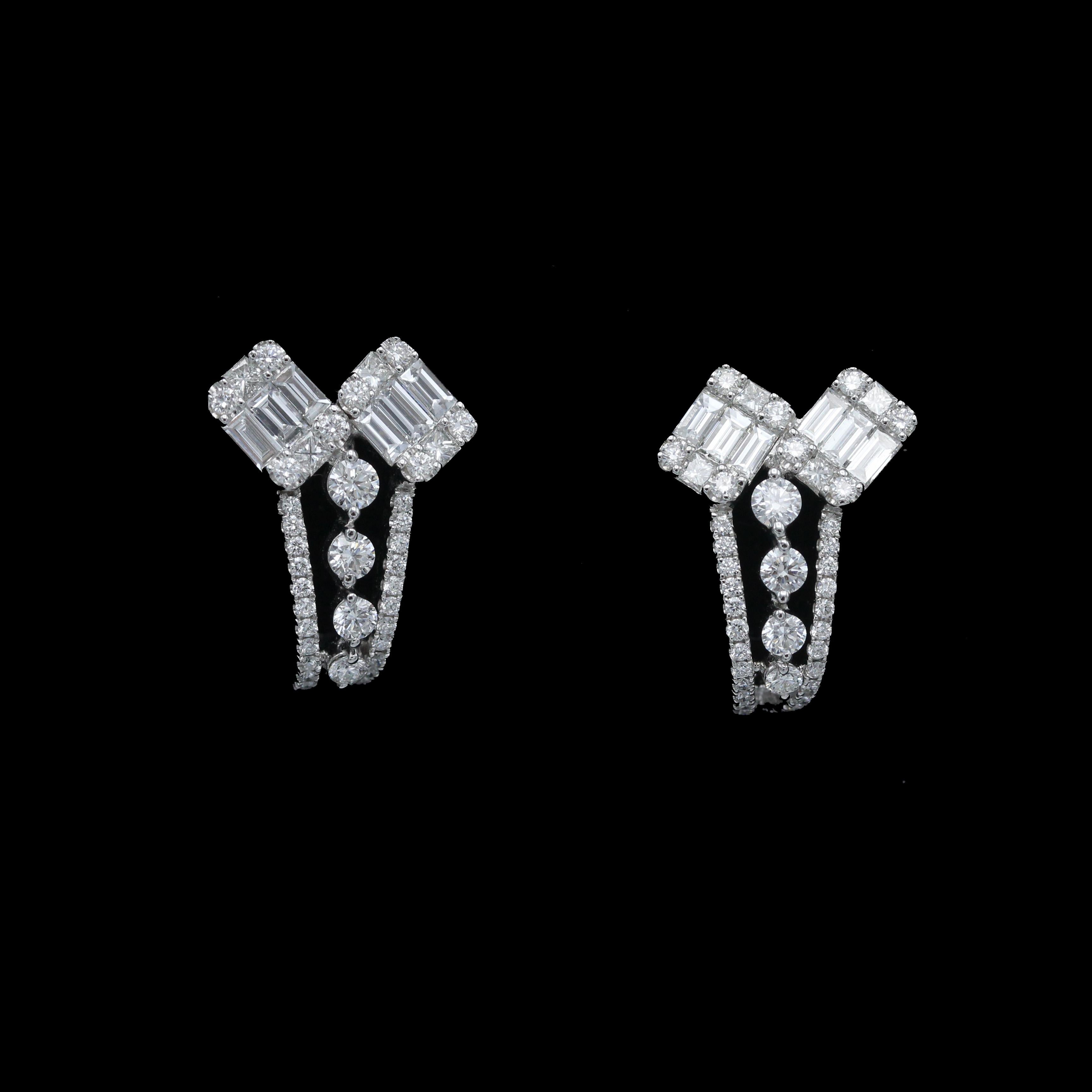 Emilio Jewelry, clous d'oreilles en goutte en diamants de 1,87 carat en vente 1
