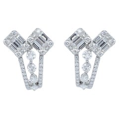 Emilio Jewelry 1.87 Carat Diamond Drop Stud Earrings