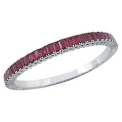 Emilio Jewelry 19.00 Carat Emerald Cut Ruby Bangle