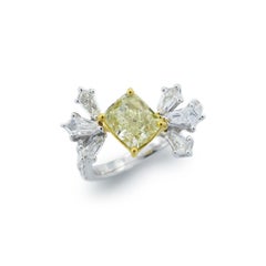 Emilio Jewelry 1.93 Carat Intense Yellow Diamond Cocktail Ring