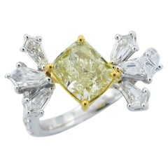 Emilio Jewelry, bague cocktail en diamant jaune intense de 1,93 carat