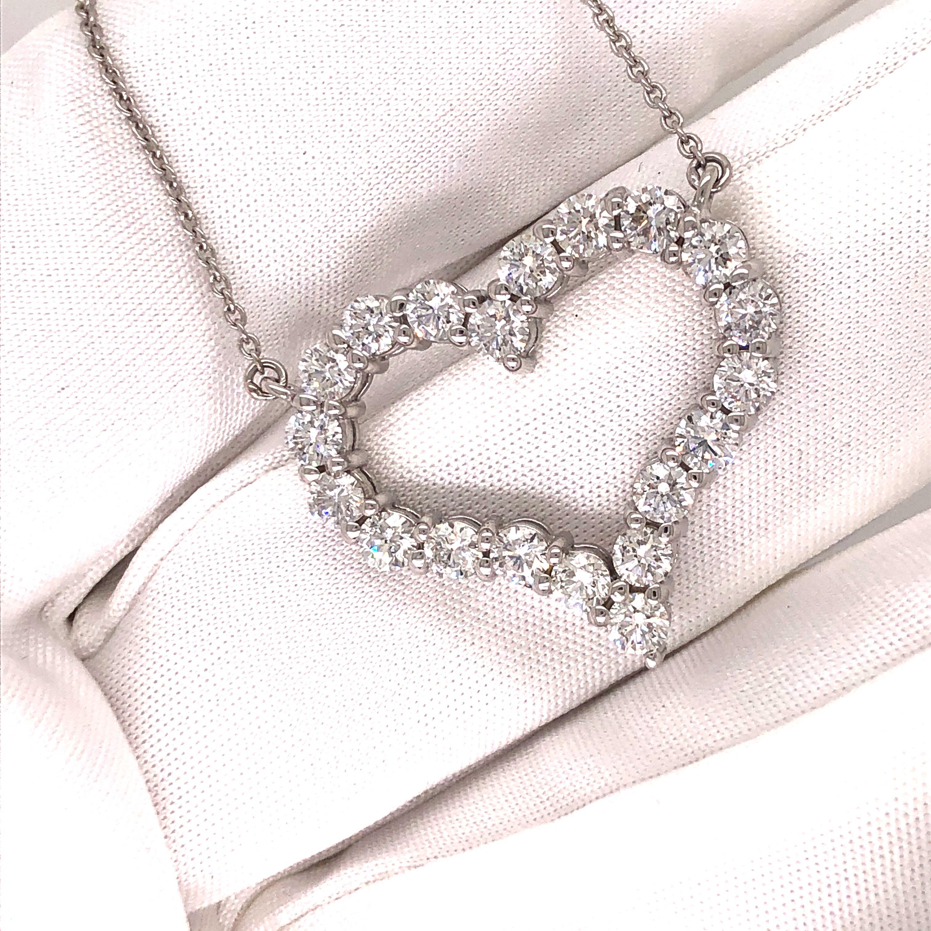 2 carat diamond heart necklace