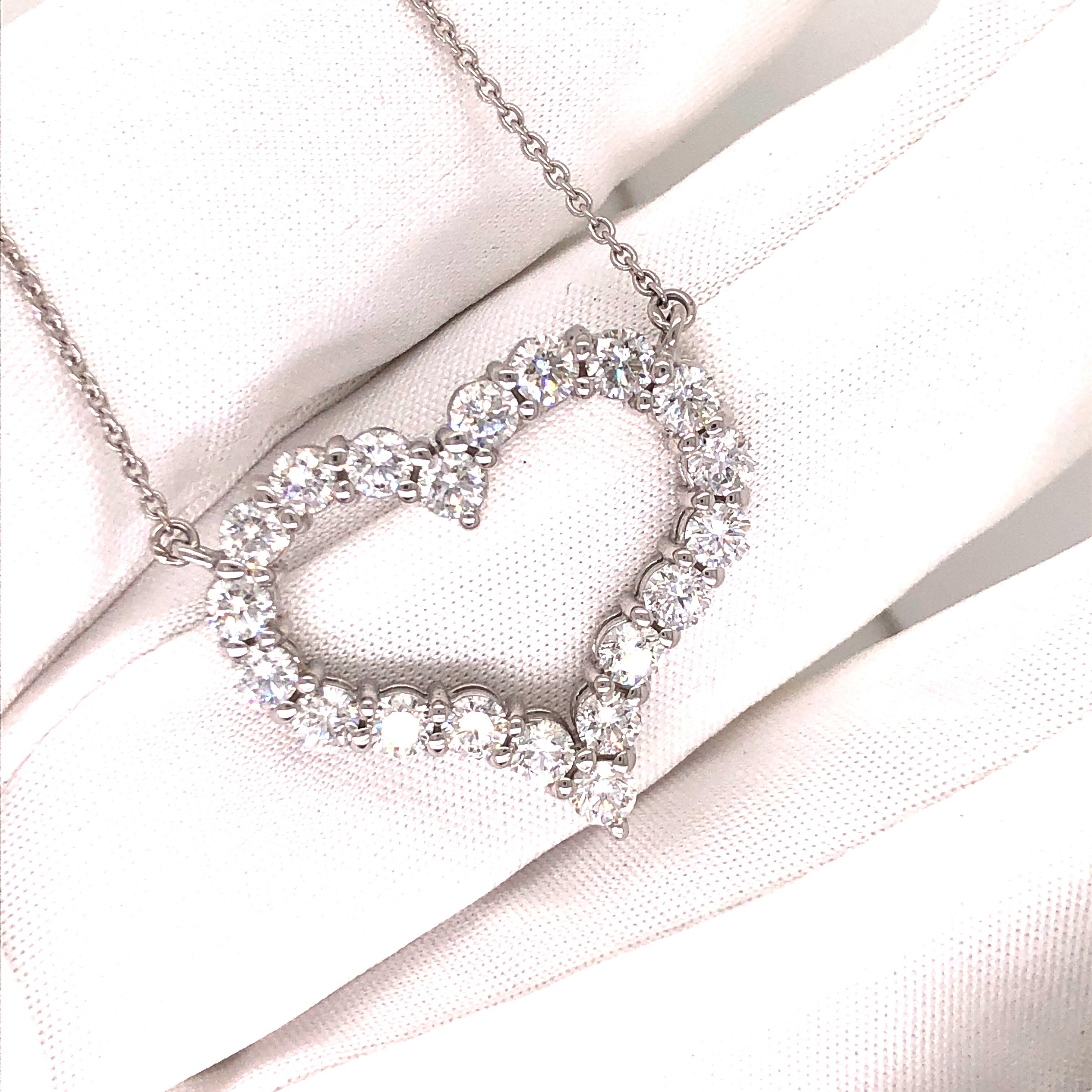 Modern Emilio Jewelry 2.00 Carat Diamond Heart Necklace