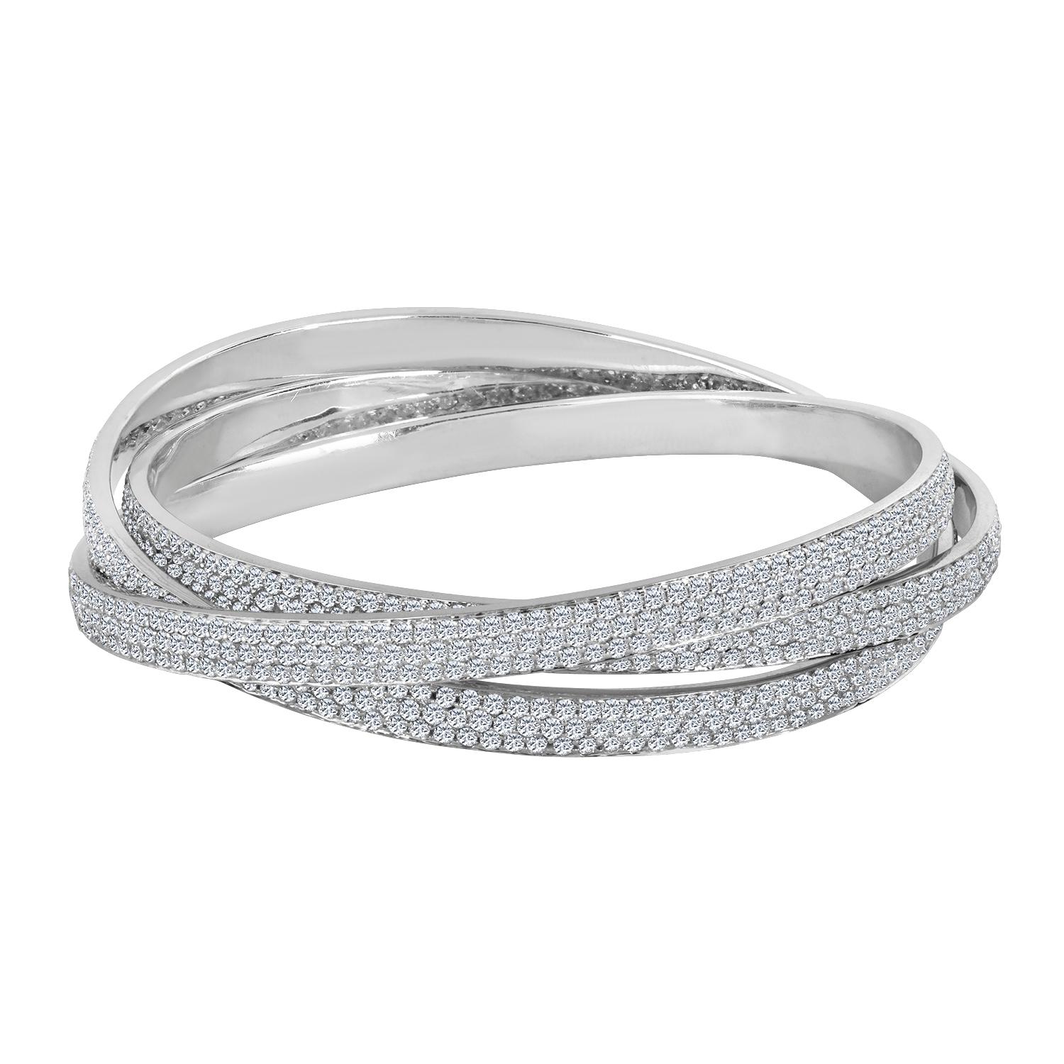 Emilio Jewelry 20,00 Karat Rolling Armreif mit Pavé-Diamanten