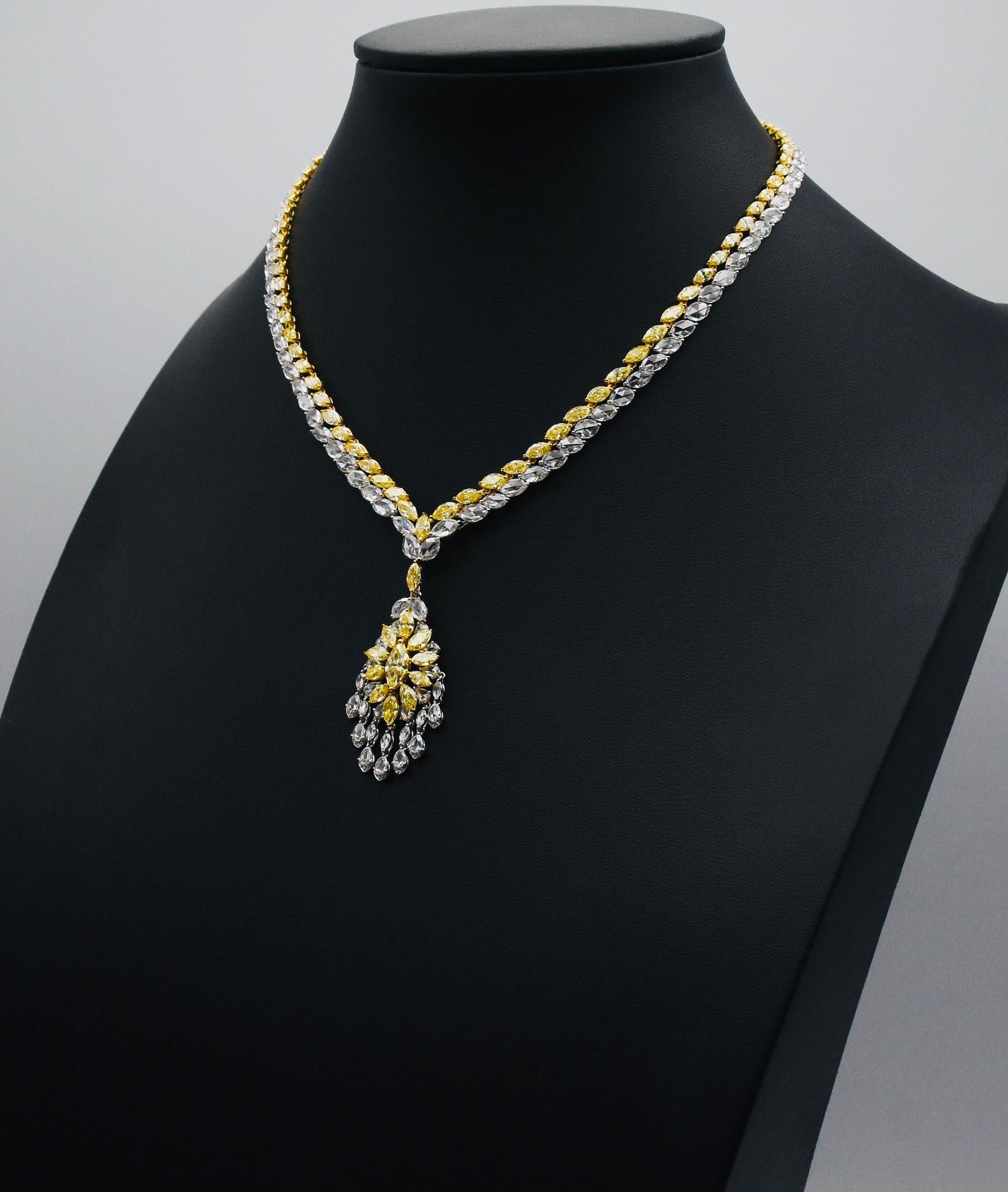From the vault at Emilio Jewelry located on New York's Fifth Avenue,
featuring a total weight of approximately 20.73 Carats, this meticulous hand made necklace is sure to be a show stopper! Please inquire for details. 
Diamond Weight: 20.73