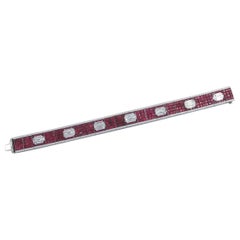 Emilio Jewelry 21.00 Carat Ruby Diamond Bracelet