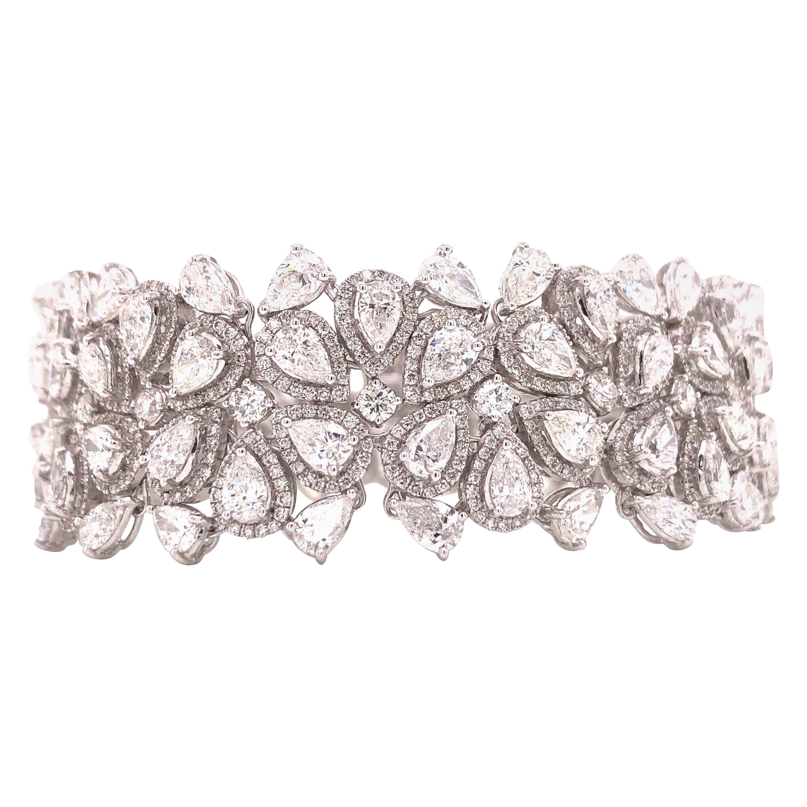 Emilio Jewelry 22.20 Carat Pear Shape Diamond Bracelet