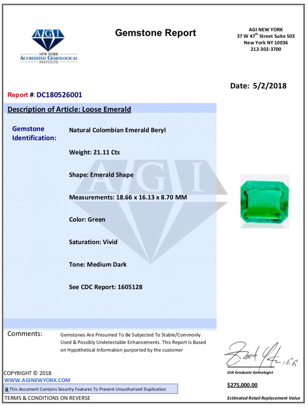 Emilio Jewelry 22.47 Carat Certified Columbian Emerald Diamond Platinum Ring 3