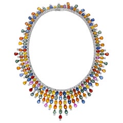 Emilio Gioielli 227,00 Carati Collana di Zaffiri Multi Colorati Naturali