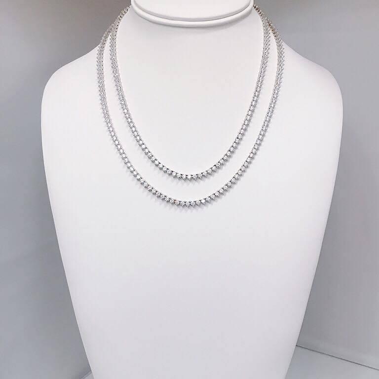 Round Cut Emilio Jewelry 24.79 Carat Diamond Necklace For Sale