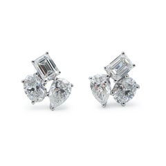 Emilio Jewelry 2.49 Carat Mixed Diamond Stud Earrings