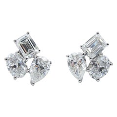 Emilio Jewelry 2.49 Carat Mixed Diamond Stud Earrings