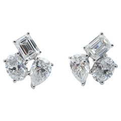 Emilio Jewelry 2.49 Carat Mixed Diamond Stud Earrings 