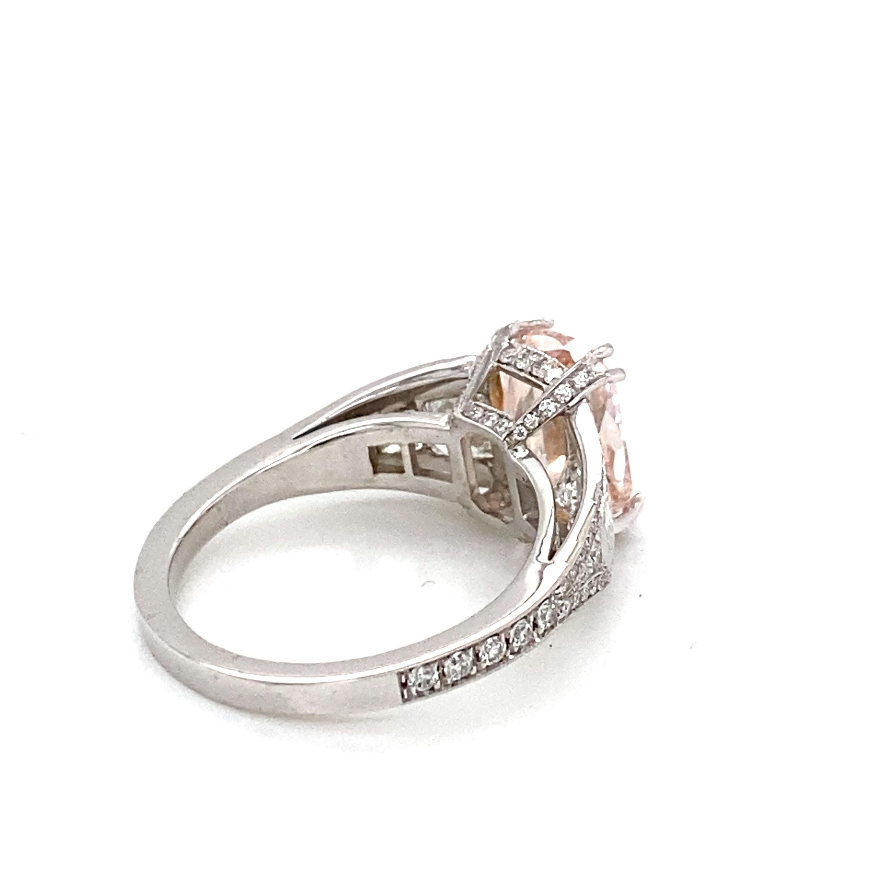Cushion Cut Emilio Jewelry 2.50 Carat Fancy Pink Diamond Ring For Sale
