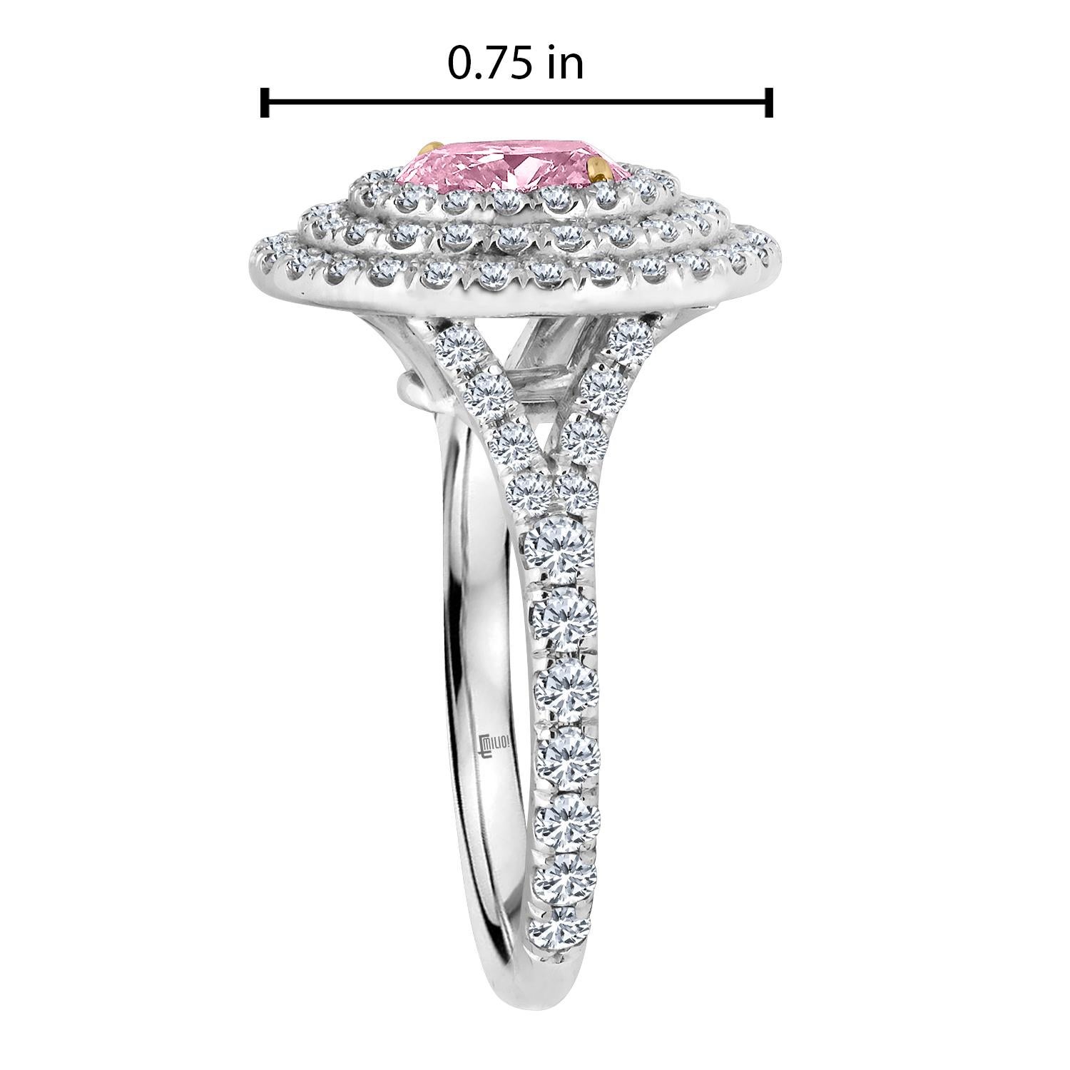 Emilio Jewelry 2.50 Carat GIA Certified Fancy Pink Diamond Ring 1