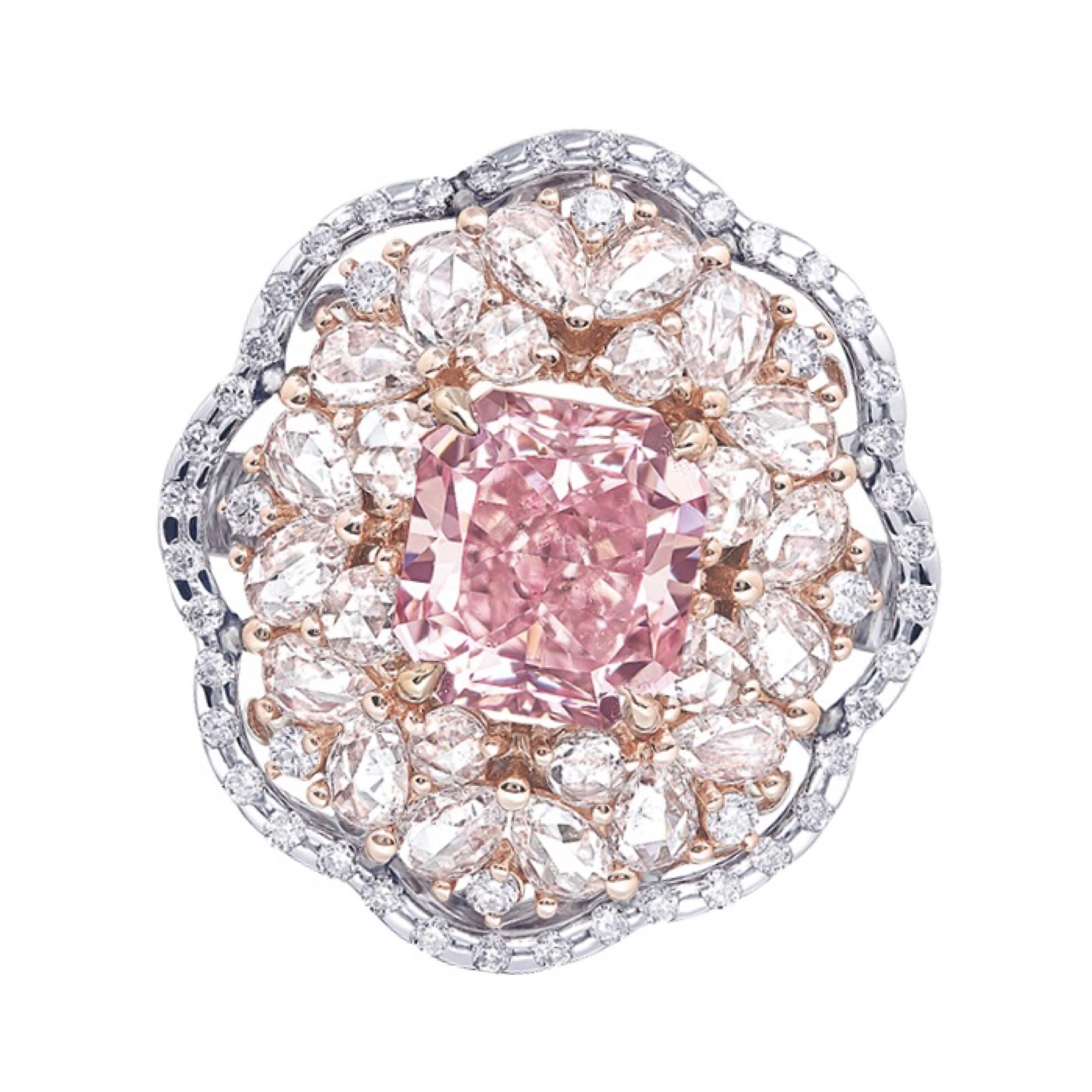 Cushion Cut Emilio Jewelry 2.50 Carat GIA Certified Internally Flawless Pink Diamond Ring For Sale