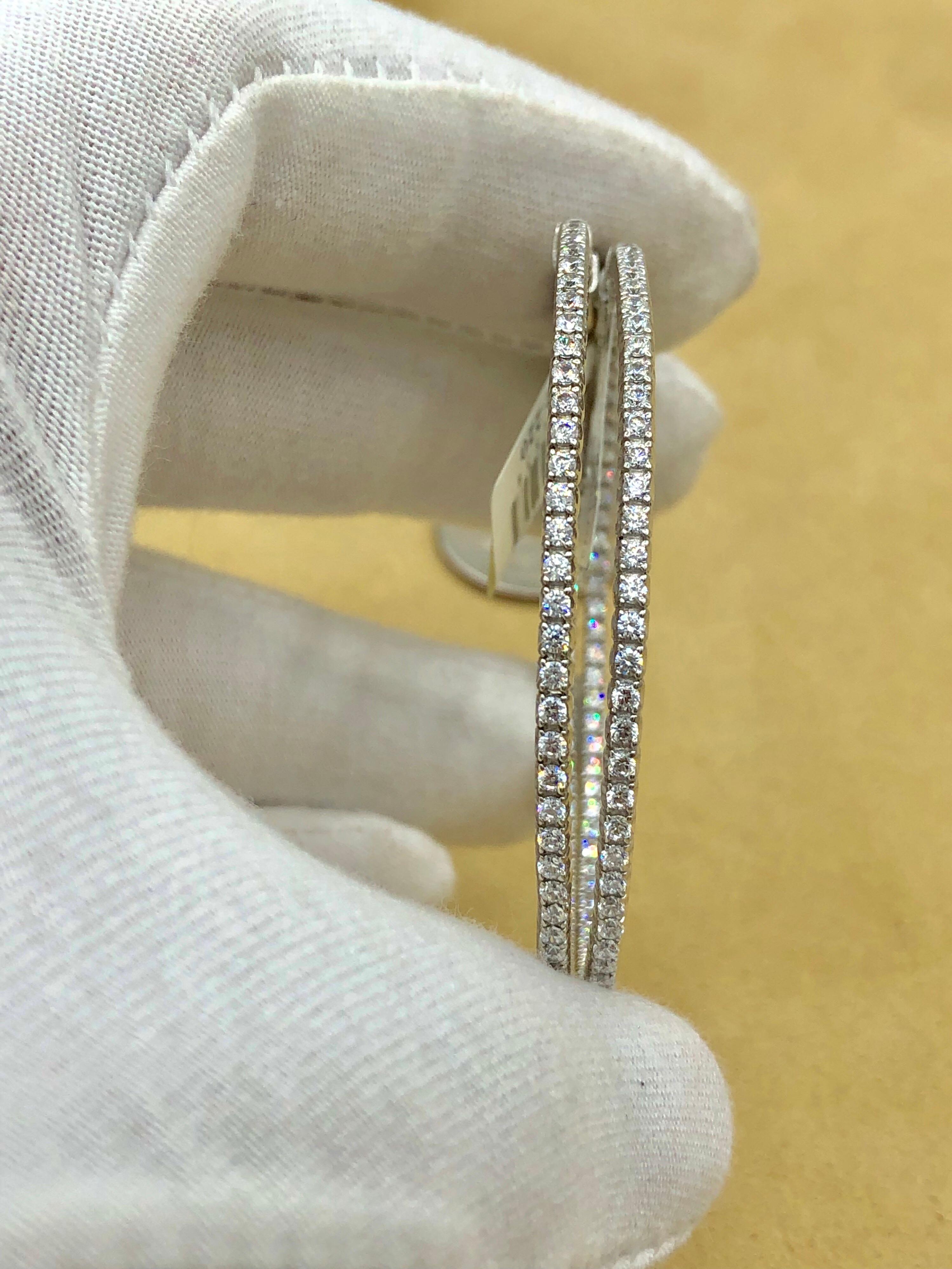 Emilio Jewelry 2.50 Inch Diameter 3.40 Carat Diamond Hoops 5