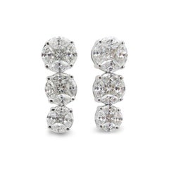 Emilio Jewelry 2.64 Carat Marquise Diamond Illusion Drop Earrings