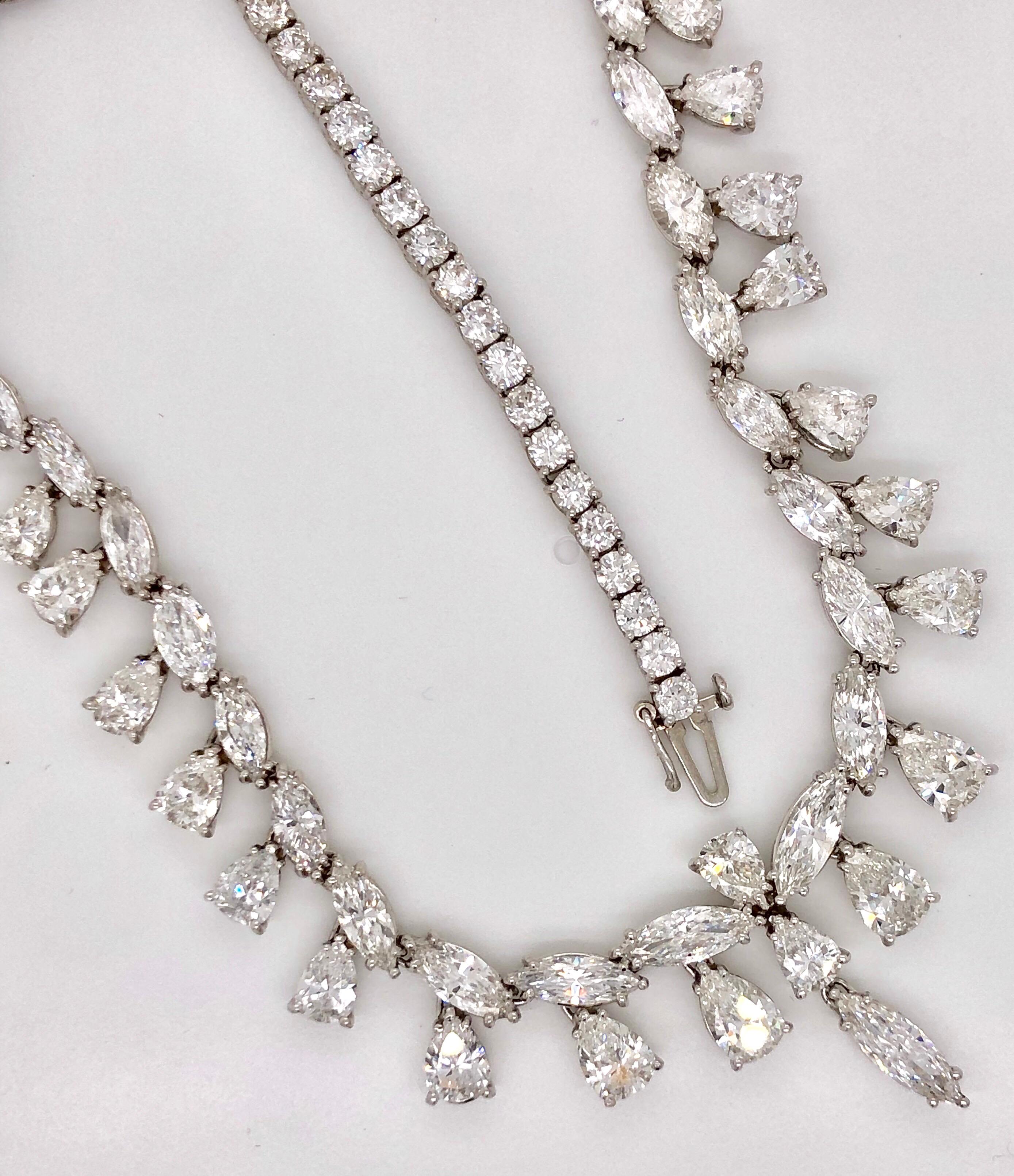 Women's Emilio Jewelry 26.75 Carat Marquise Pear Shape Diamond Necklace