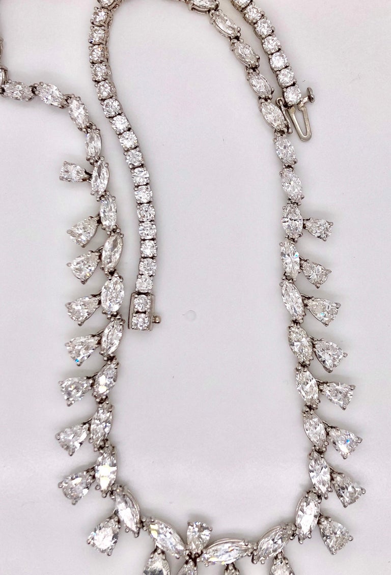 Emilio Jewelry 26.75 Carat Marquise Pear Shape Diamond Necklace For Sale 5