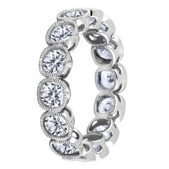 Emilio Jewelry .30 Carat Each Cushion Cut Eternity Band Set in Platinum