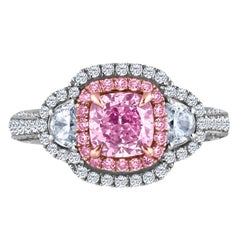 Emilio Jewelry 3.10 Carat GIA Certified Natural Flawless Pink Diamond Ring