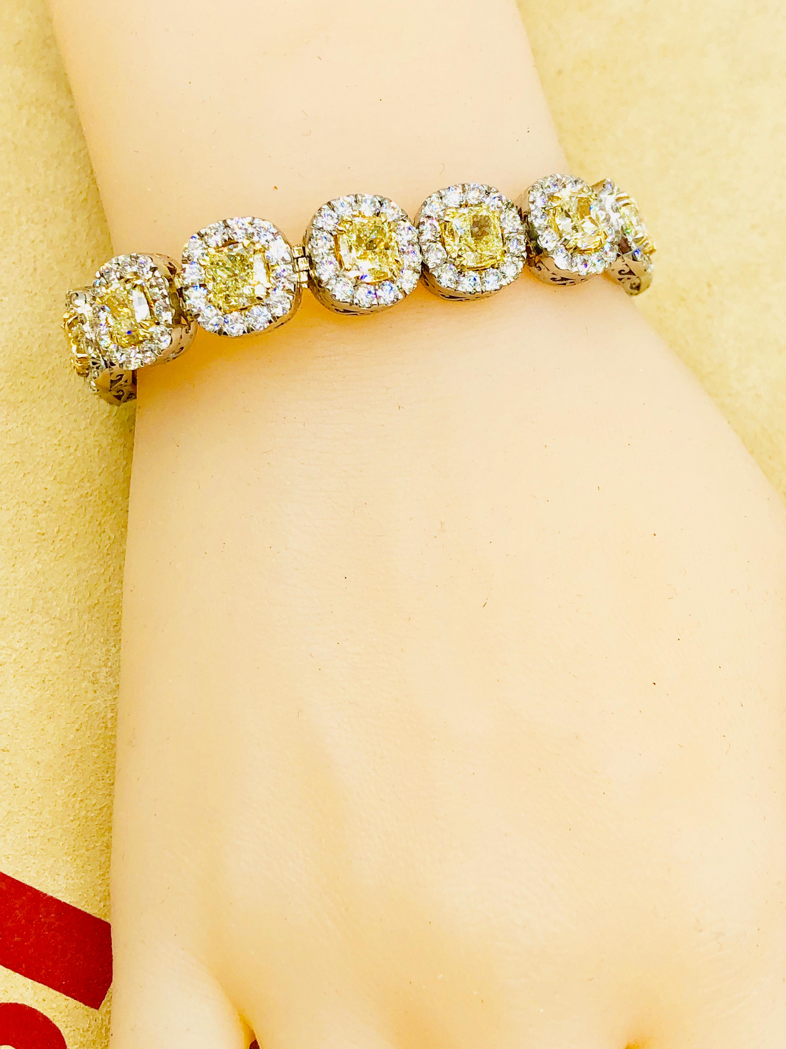 Emilio Jewelry 32.78 Carat Yellow Diamond Bracelet 5