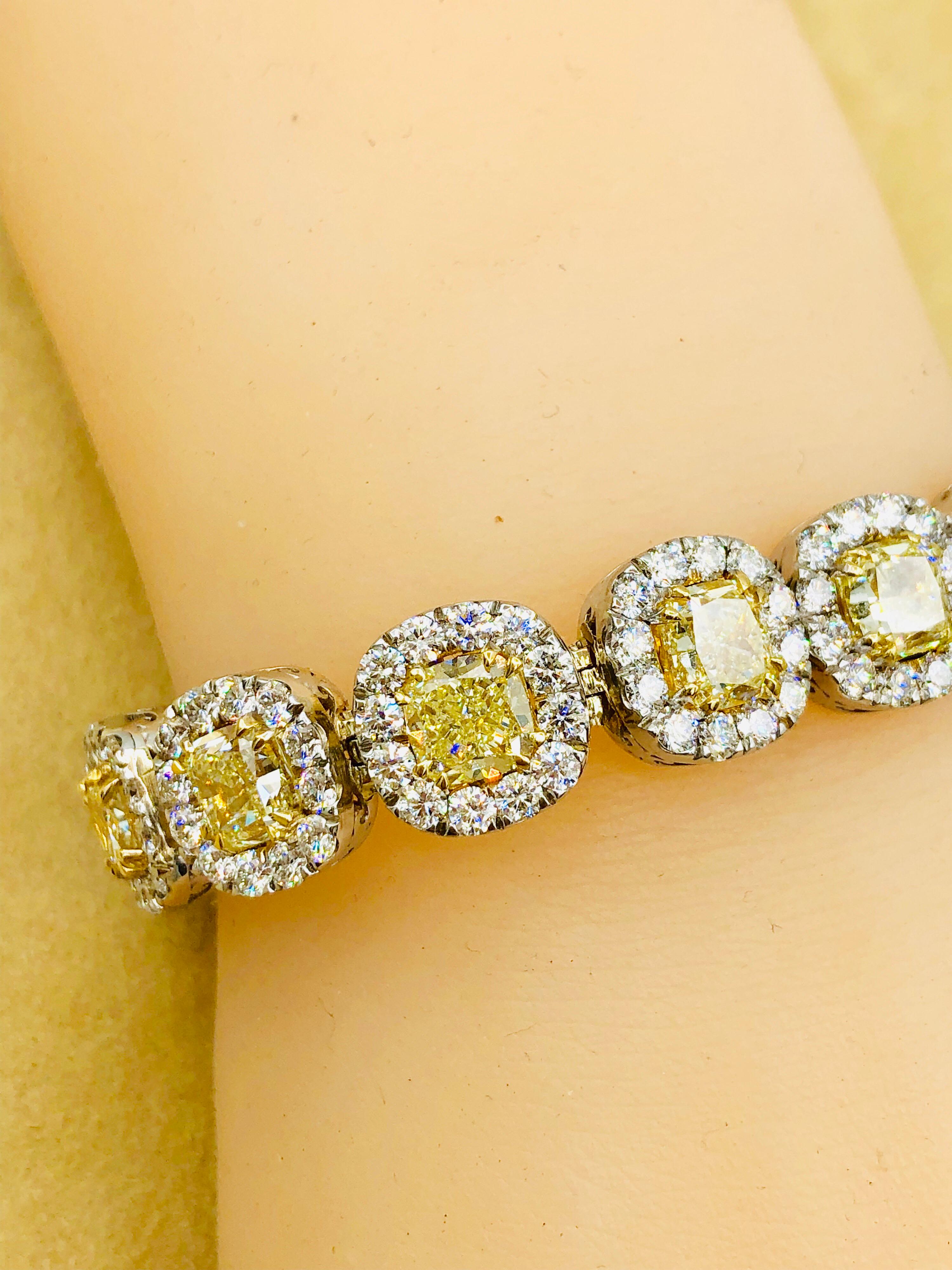 Emilio Jewelry 32.78 Carat Yellow Diamond Bracelet 6