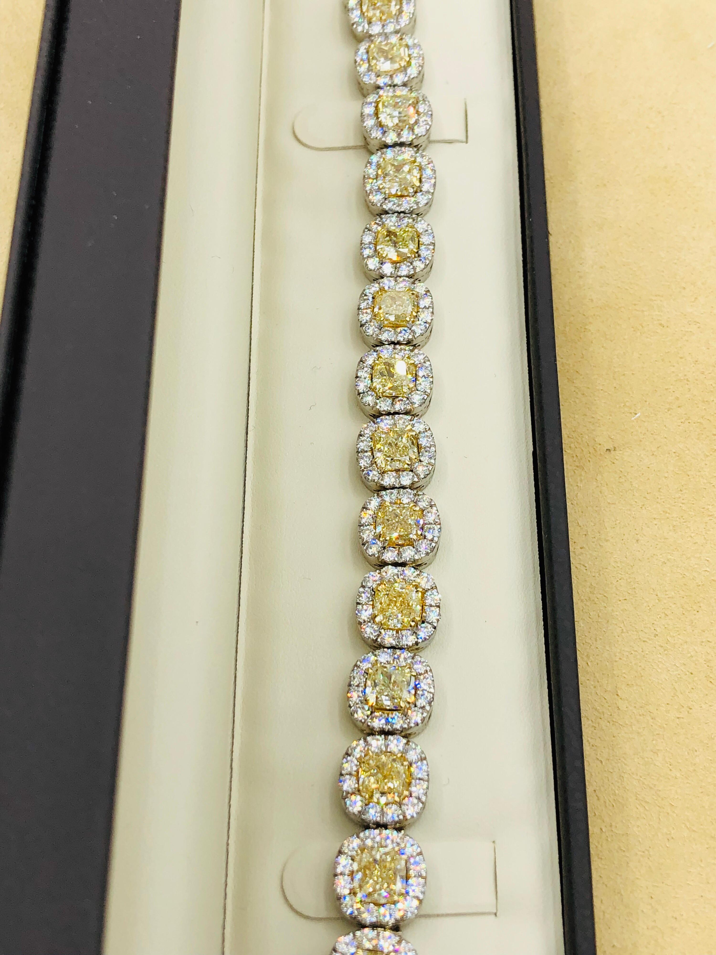 Emilio Jewelry 32,78 Karat gelbes Diamantarmband 10
