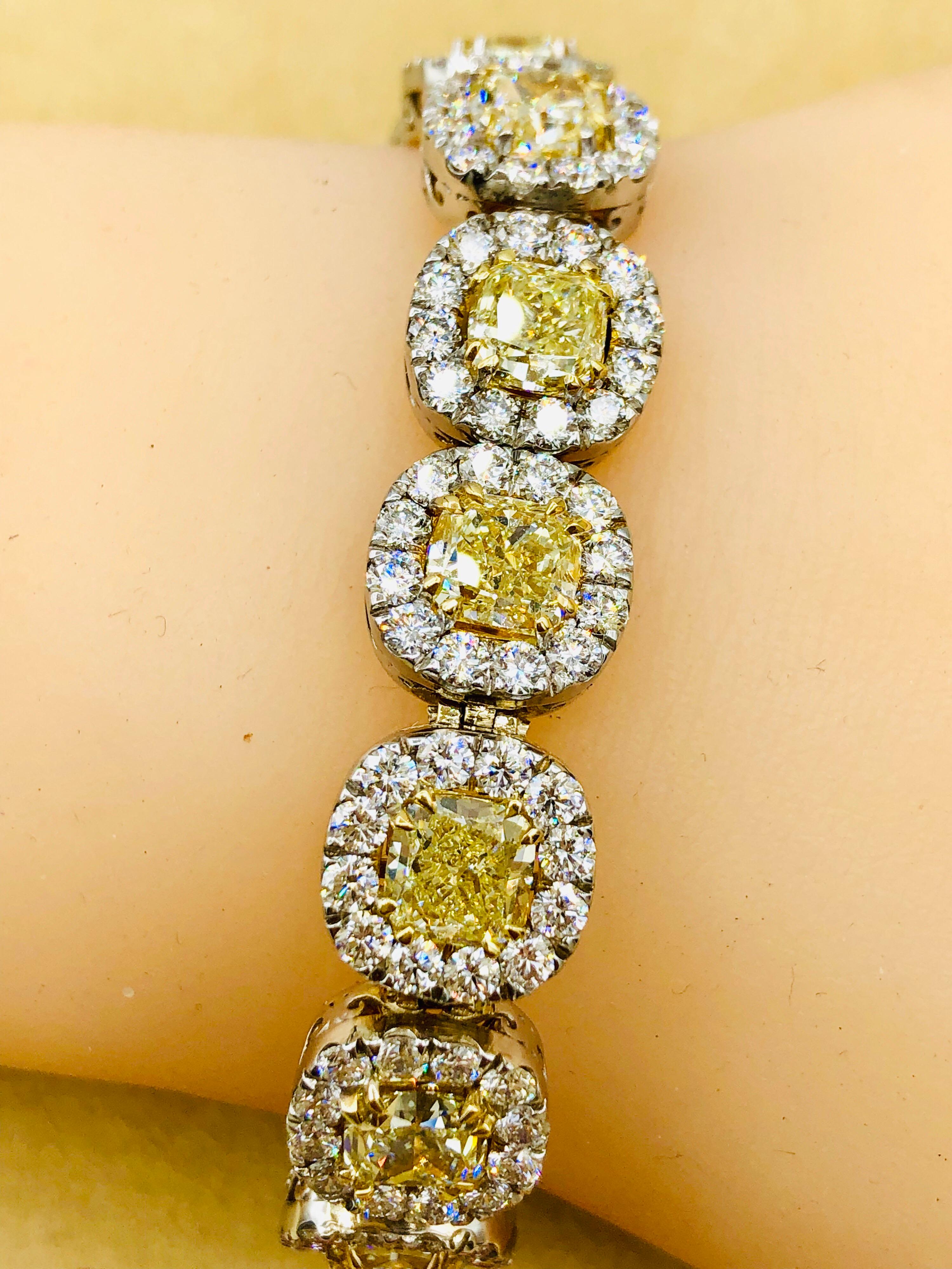 Emilio Jewelry 32.78 Carat Yellow Diamond Bracelet 2