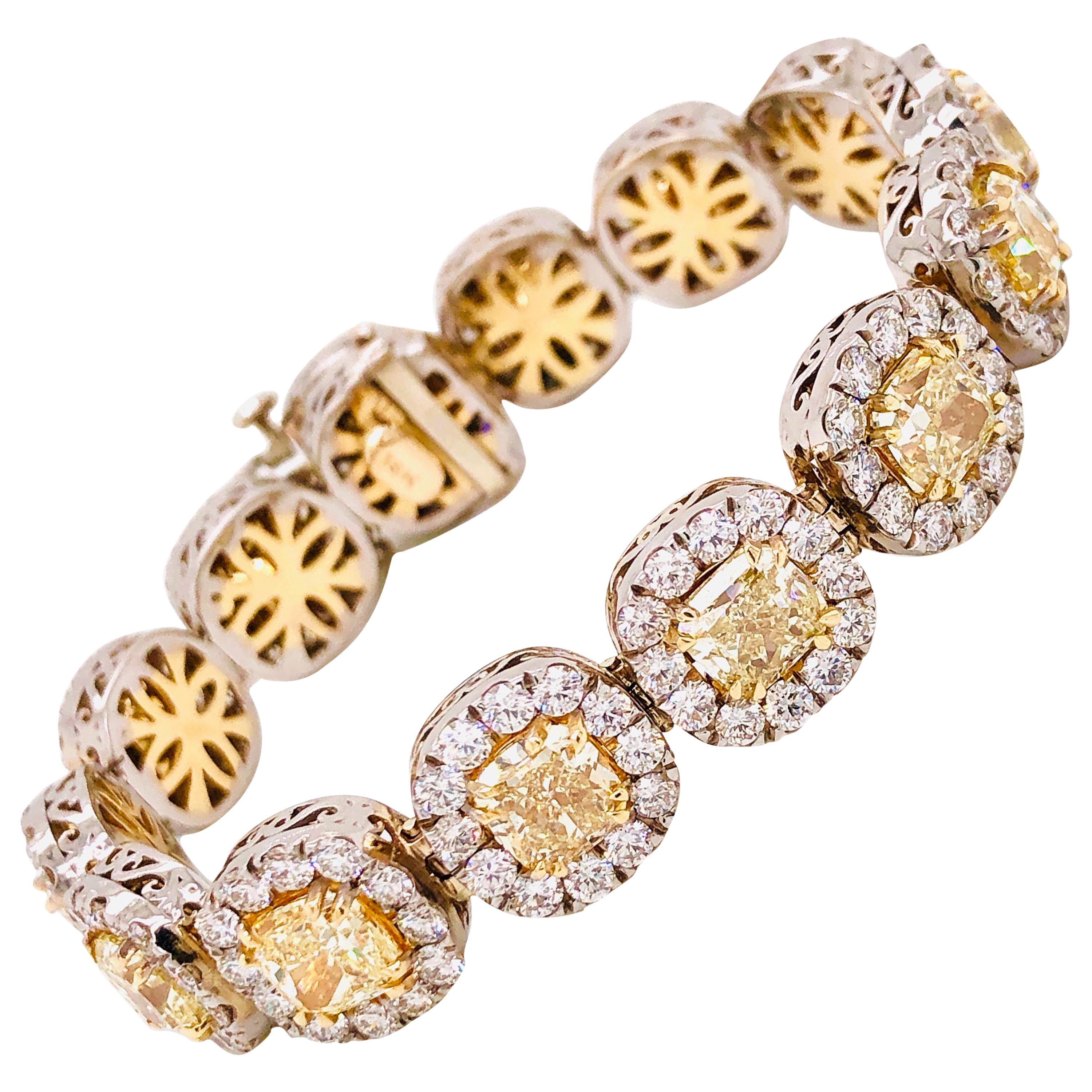 Emilio Jewelry 32,78 Karat gelbes Diamantarmband