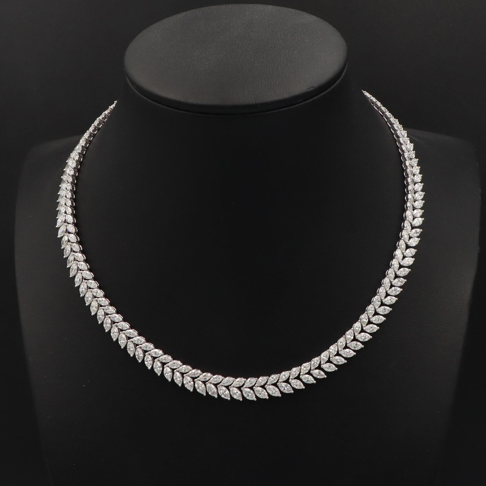 Pear Cut Emilio Jewelry 33.00 Carat Diamond Necklace  For Sale