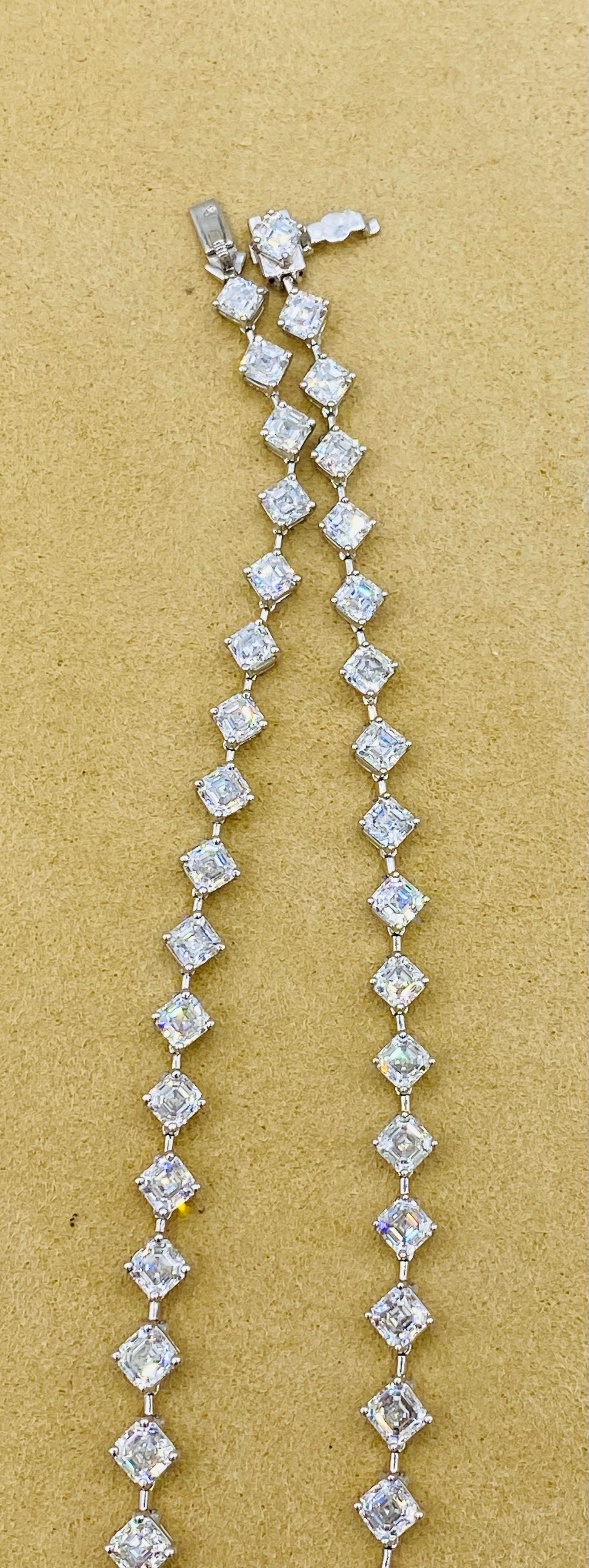 Pear Cut Emilio Jewelry 33.00 Carat Diamond Necklace For Sale