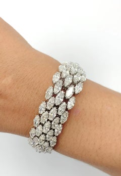 Emilio Jewelry 34.00 Carat Marquise Diamond Bracelet