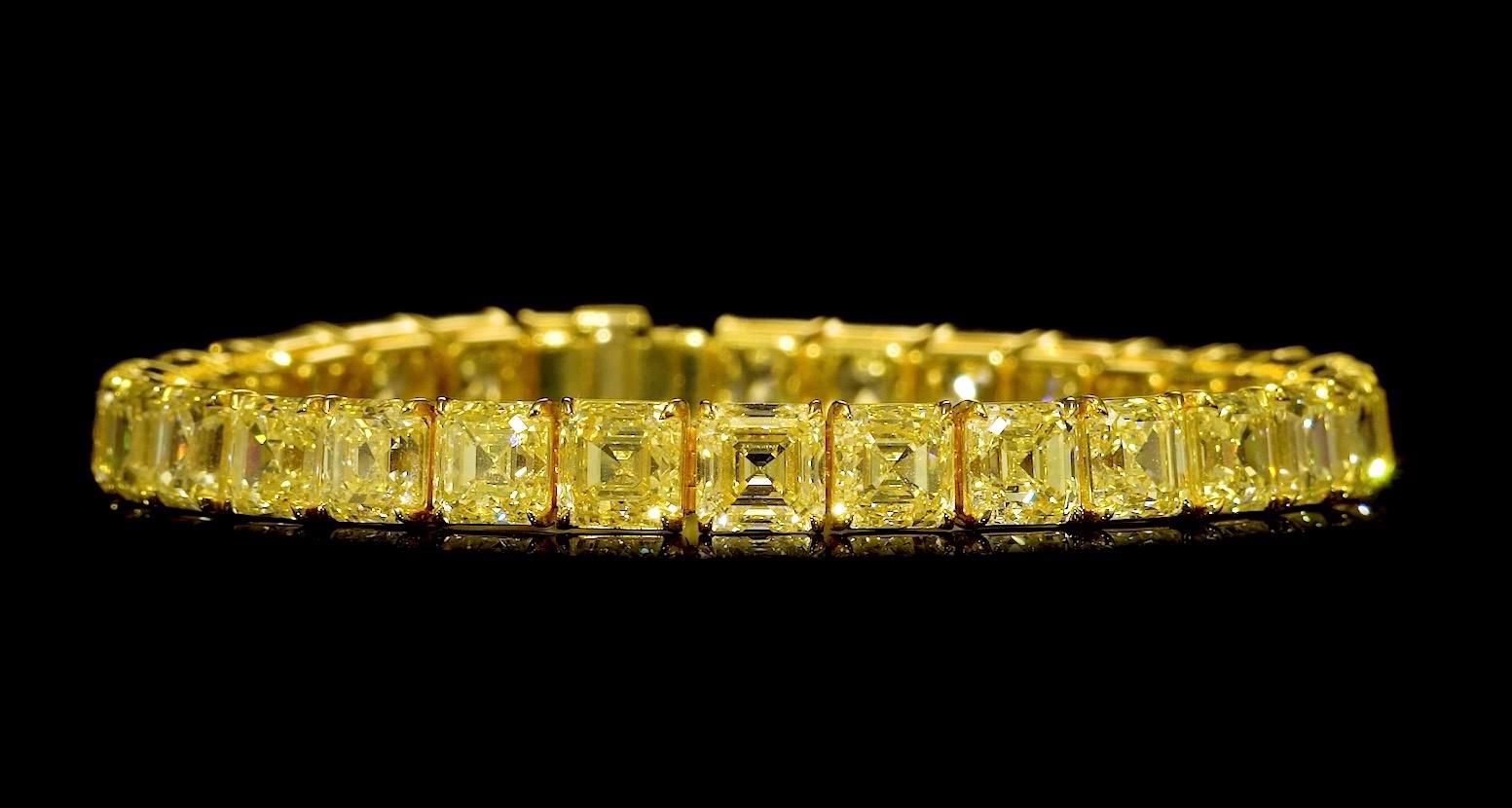 Emilio Jewelry 34,00 Karat natürliches Kanarien-Diamant-Armband  im Angebot 3