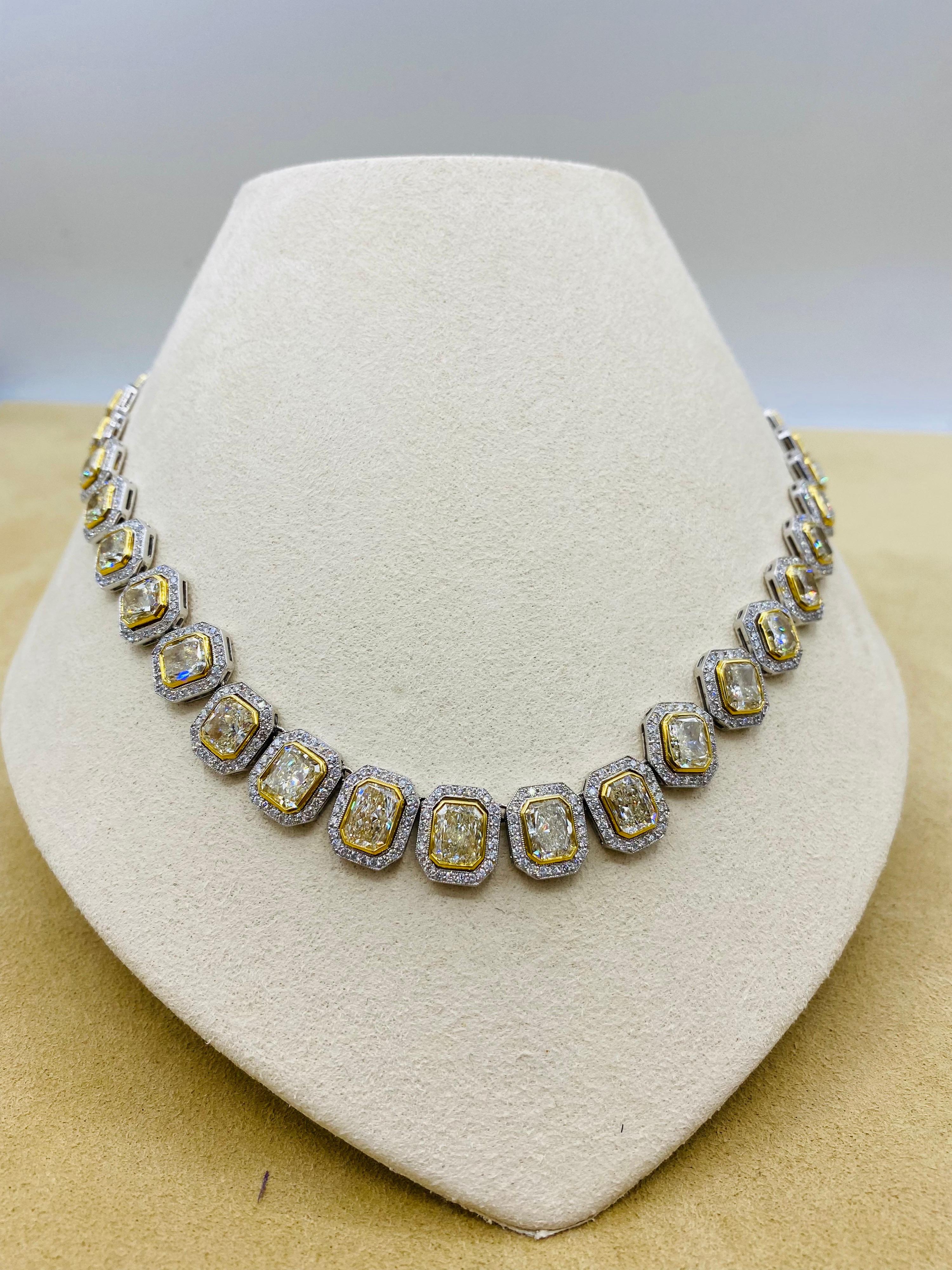 Emilio Jewelry 34,00 Karat gelber Diamant-Halskette im Angebot 3