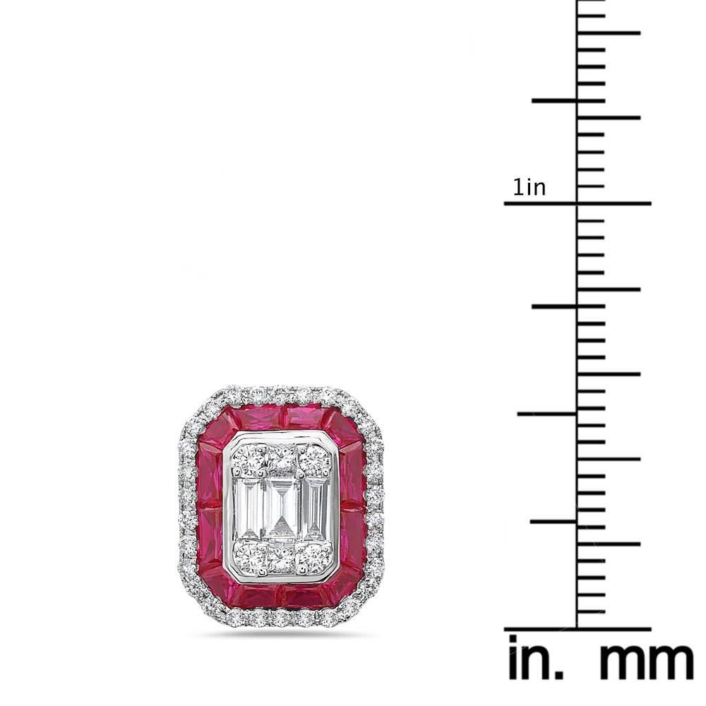 Emilio Gioielli Orecchini con diamante e rubino unici da 3,45 carati In condizioni Nuovo in vendita a New York, NY