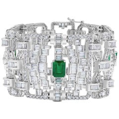 Emilio Jewelry 36,00 Karat zertifiziertes Smaragd-Diamant-Armband