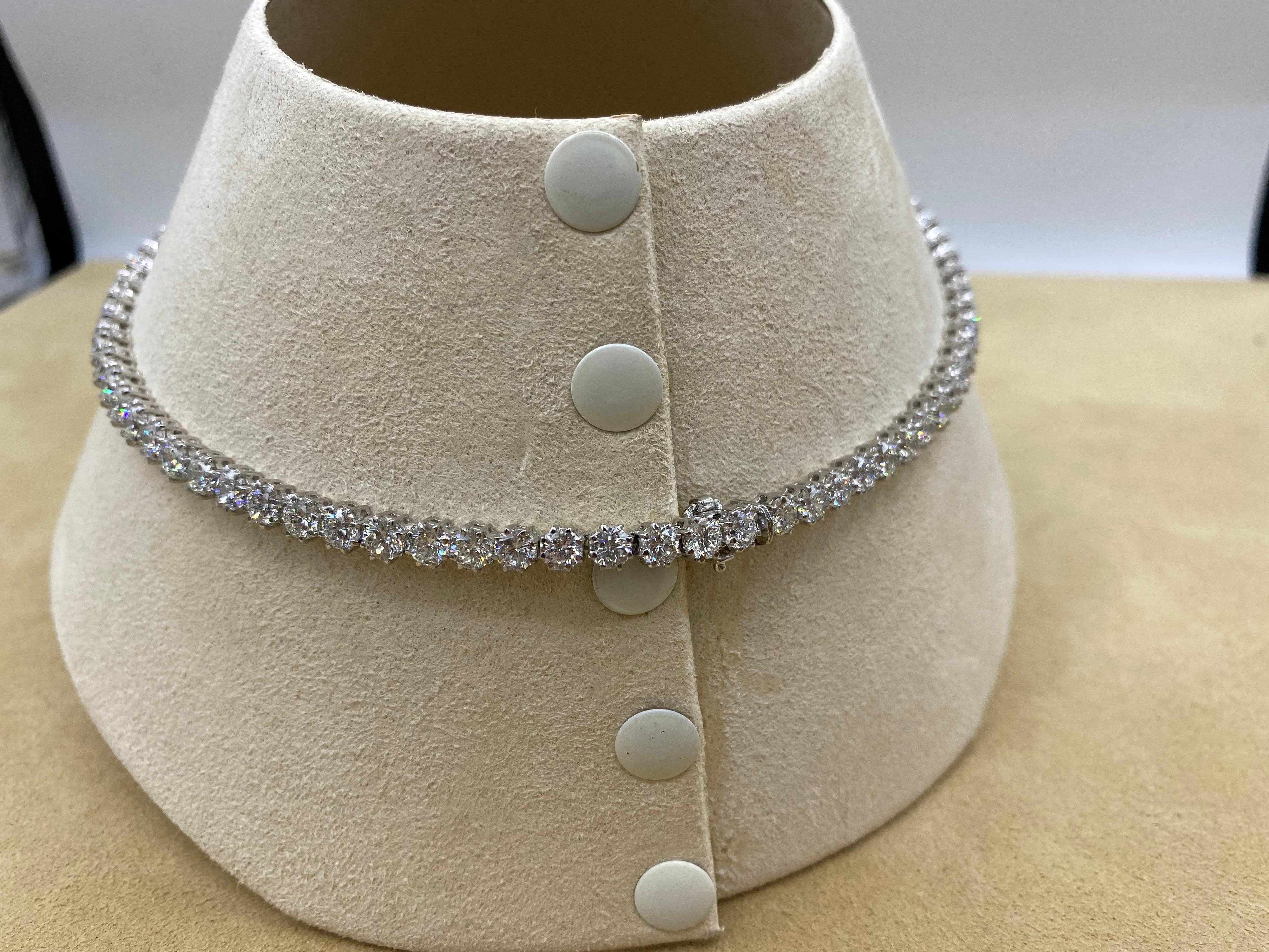 Women's or Men's Emilio Jewelry 36.00 Carat Octagon Cut Diamond Choker Necklace