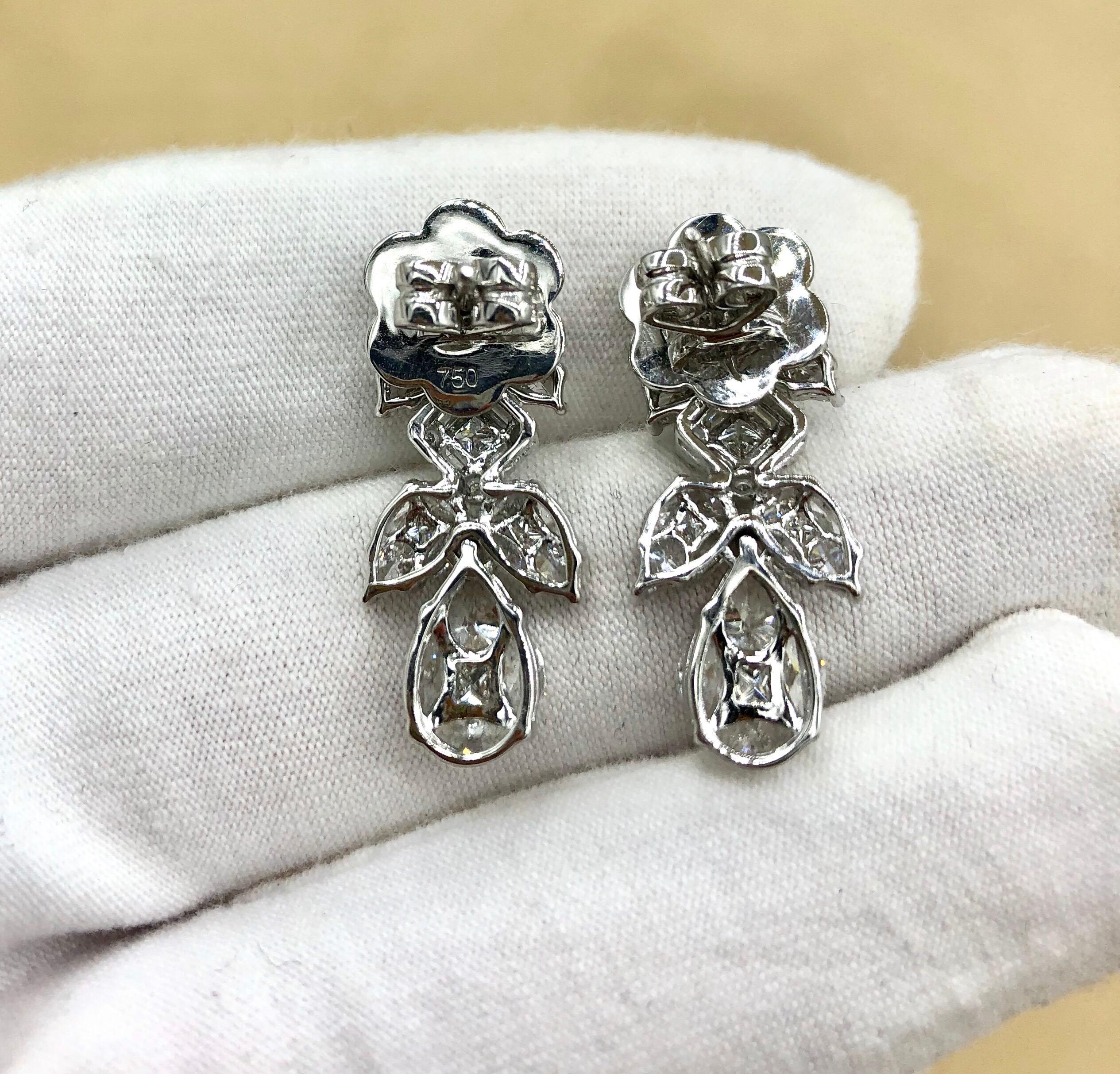 Emilio Jewelry 3.73 Carat Diamond Drop Earrings 6