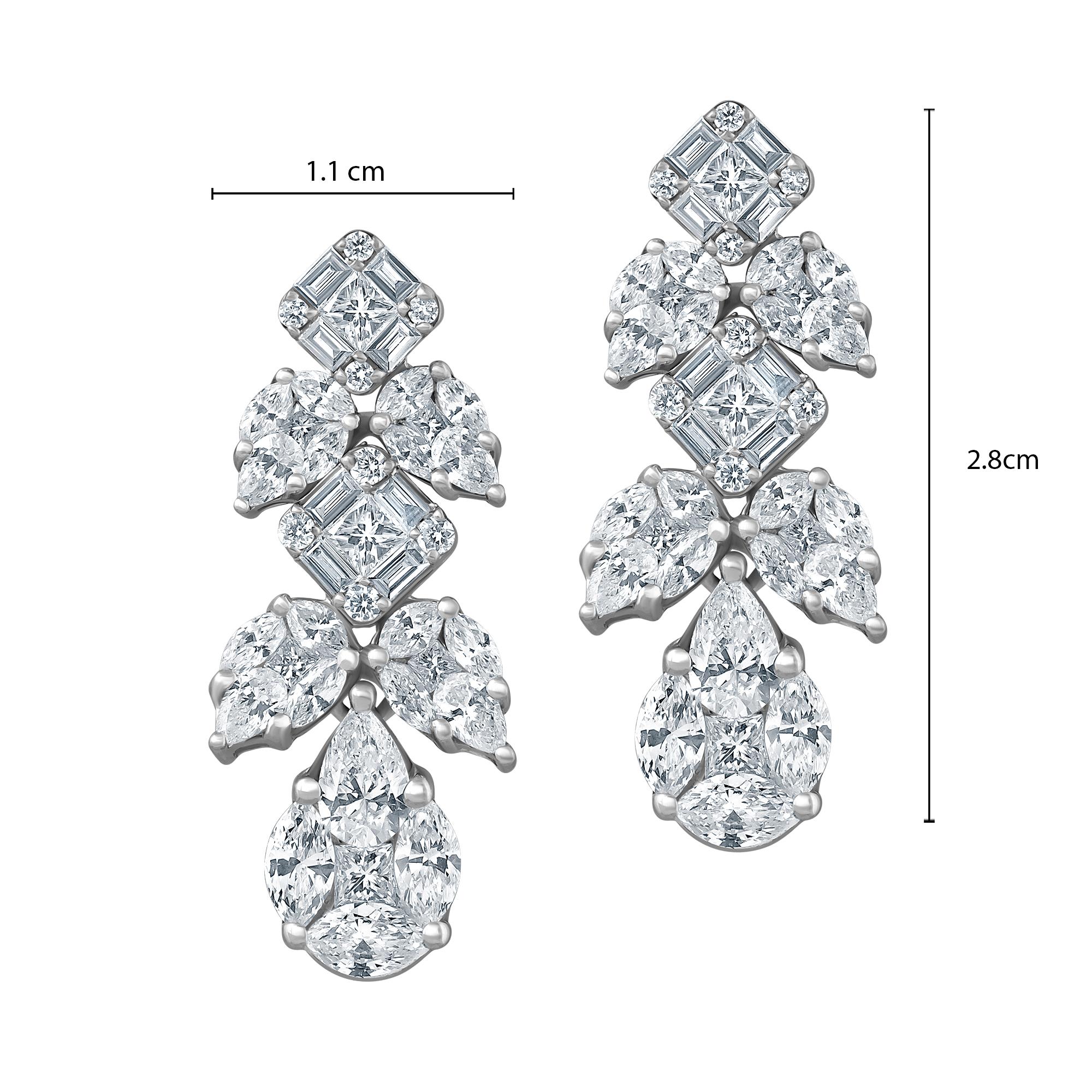Emilio Jewelry 3.73 Carat Diamond Drop Earrings 7