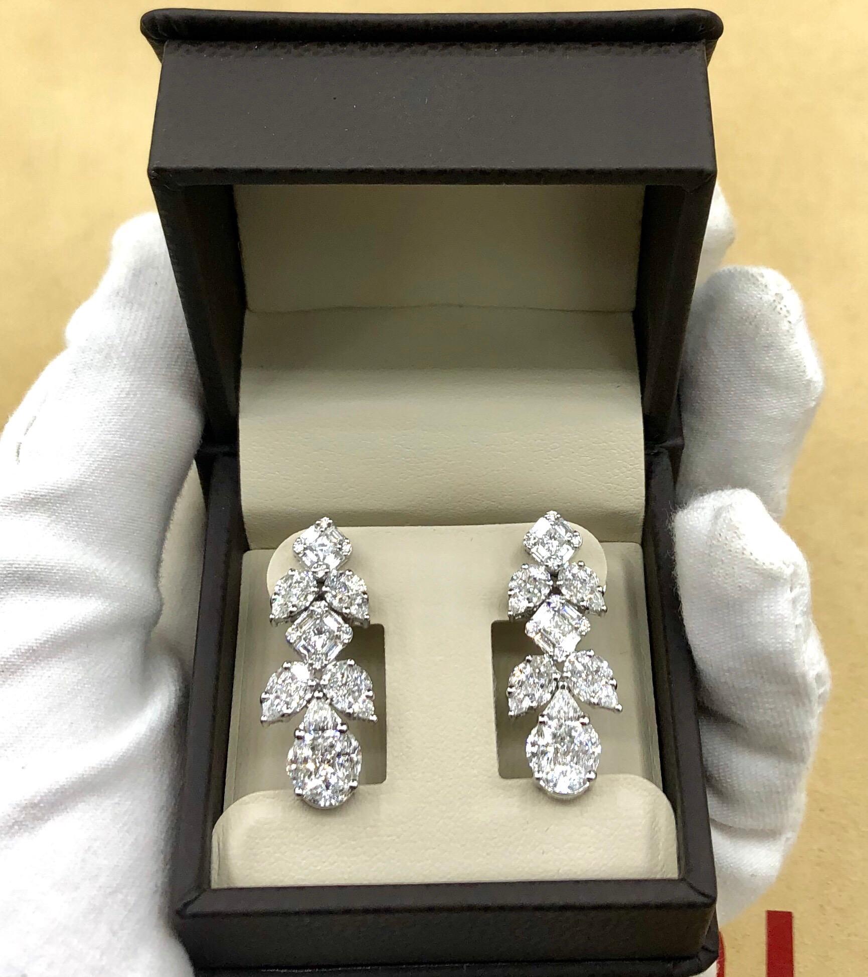 Emilio Jewelry 3.73 Carat Diamond Drop Earrings 1