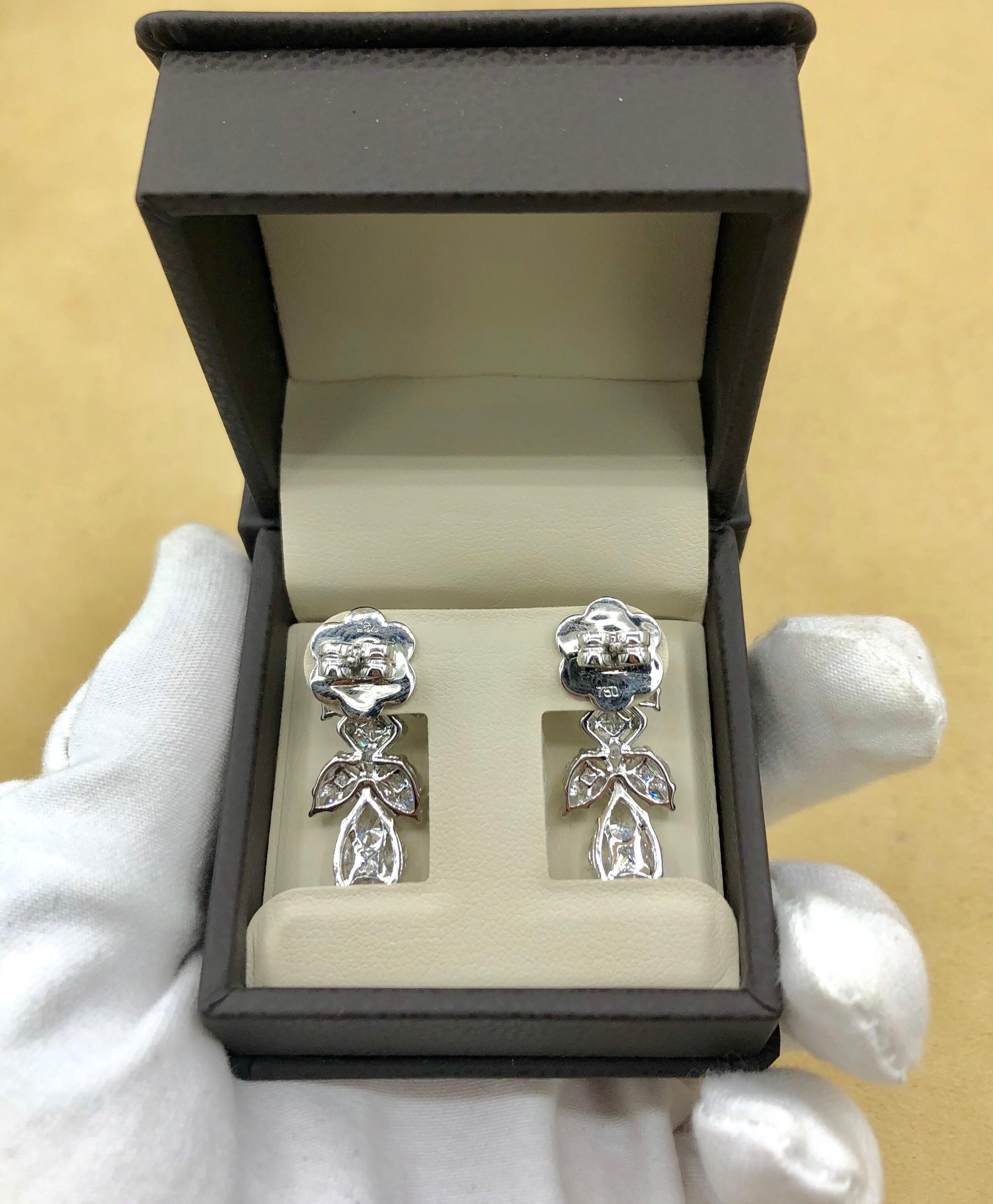 Emilio Jewelry 3.73 Carat Diamond Drop Earrings 2