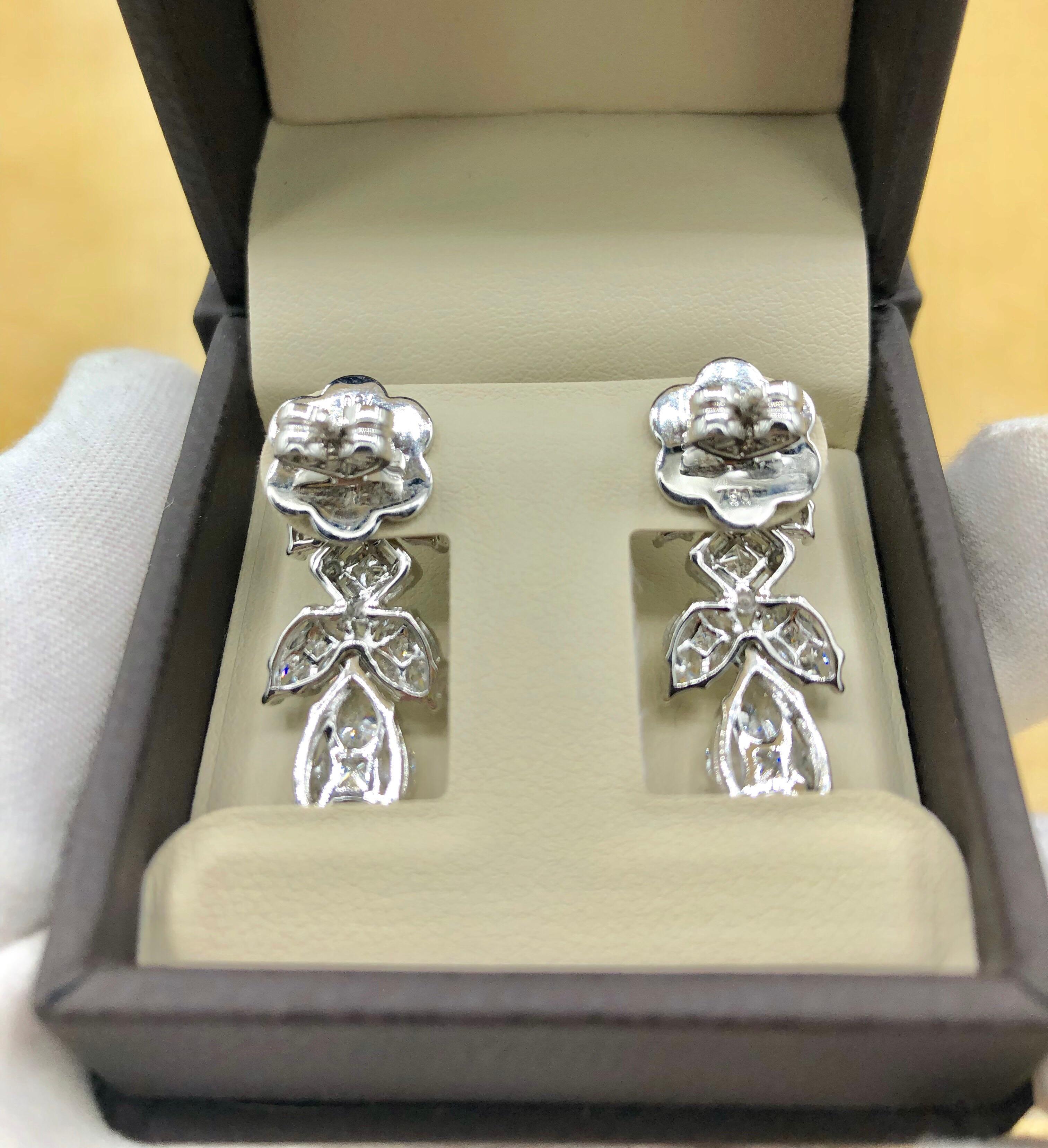 Emilio Jewelry 3.73 Carat Diamond Drop Earrings 3