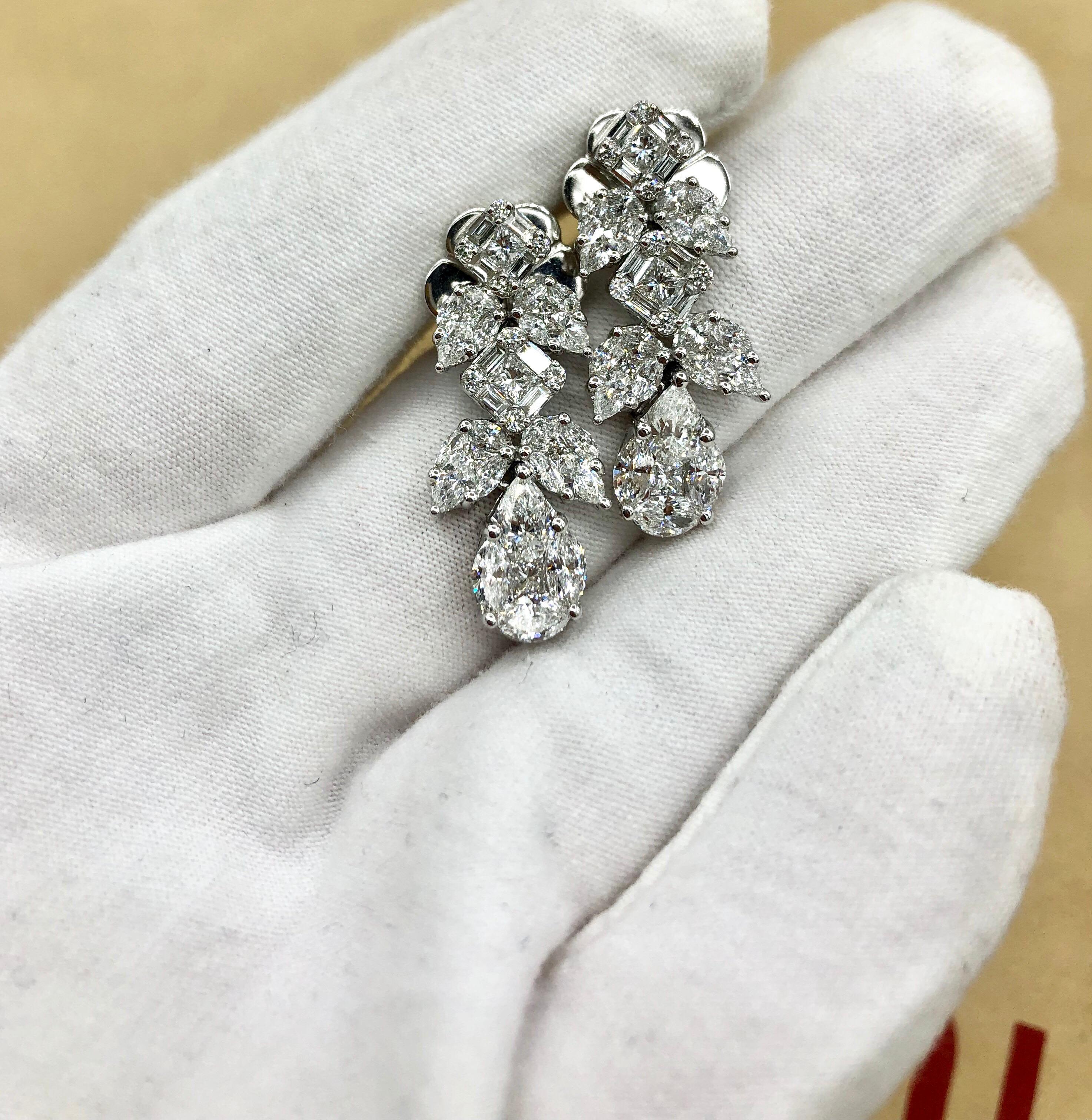Emilio Jewelry 3.73 Carat Diamond Drop Earrings 5