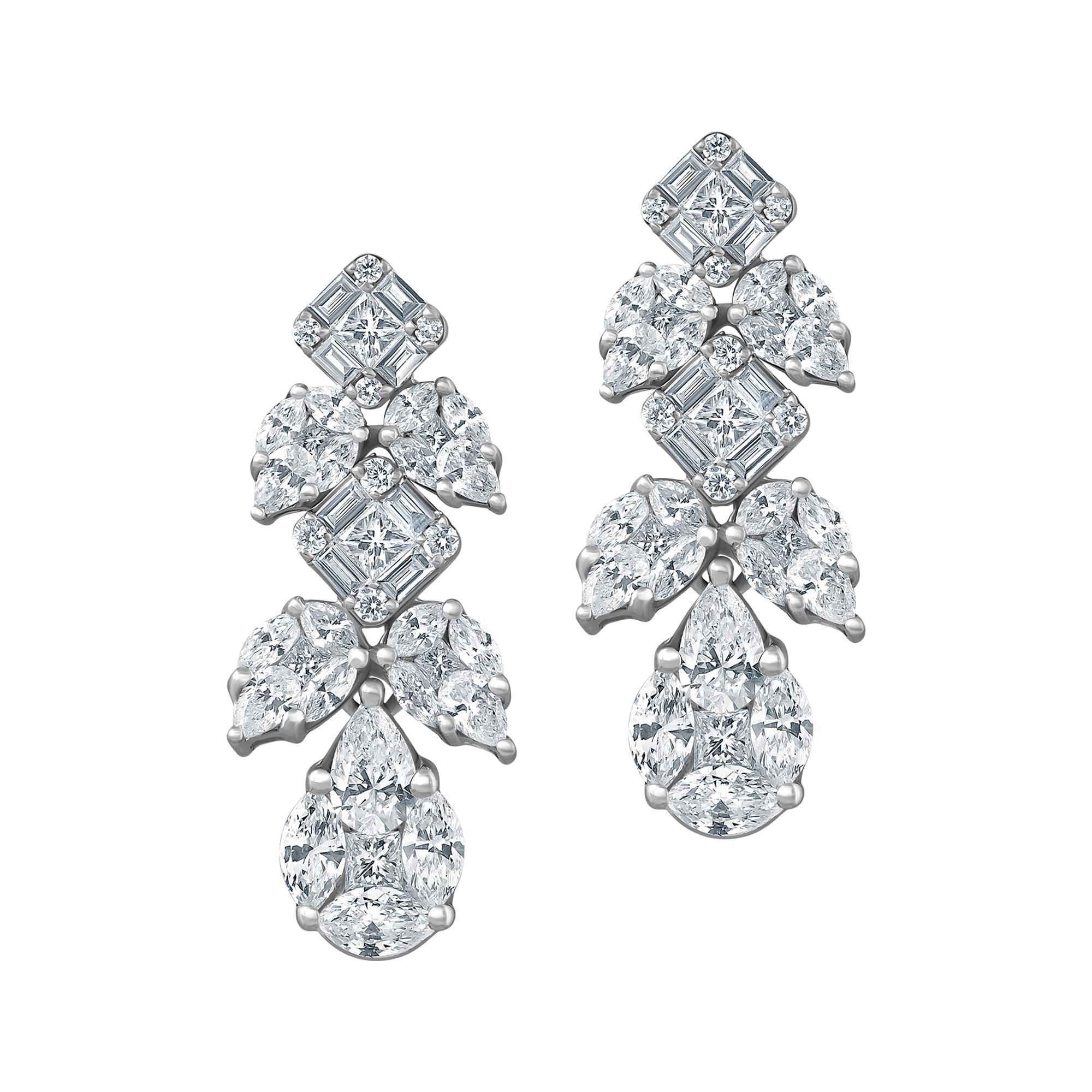 Emilio Jewelry 3.73 Carat Diamond Drop Earrings