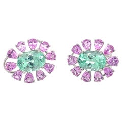 Emilio Jewelry 3.84 Carat Natural Paraiba Pink Sapphire Earring